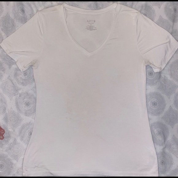 White V-neck T-Shirt - Picture 2 of 4